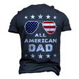 All American Dad Fathers Day 4Th Of July American Pride Men's 3D T-shirt Back Print Navy Blue