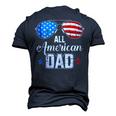 Mens All American Dad Us Flag Sunglasses For Matching 4Th Of July Men's 3D T-shirt Back Print Navy Blue