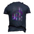 American Flag Breast Cancer Awareness Support Tie Dye Men's 3D T-Shirt Back Print Navy Blue