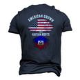 American Grown With Haitian Roots Usa Haiti Flag Men's 3D T-Shirt Back Print Navy Blue