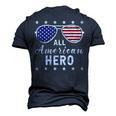 All American Hero Dad 4Th Of July Sunglasses Fathers Day Men's 3D T-shirt Back Print Navy Blue