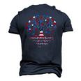 American Tree 4Th Of July Usa Flag Hearts Roots Patriotic Men's 3D T-Shirt Back Print Navy Blue