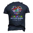 Asian American And Pacific Islander Heritage Month Heart Men's 3D T-Shirt Back Print Navy Blue