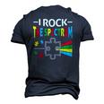 Autism Awareness Support Autistic Kids Rock Spectrum Men's 3D T-Shirt Back Print Navy Blue