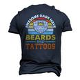Awesome Dads Have Beards And Tattoo Men's 3D T-Shirt Back Print Navy Blue