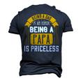 Being A Dad Is An Honor Being A Papa Is Priceless Papa T-Shirt Fathers Day Gift Men's 3D Print Graphic Crewneck Short Sleeve T-shirt Navy Blue