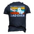 Best American Eskimo Dad Ever Funny American Eskimo Dad Men's 3D Print Graphic Crewneck Short Sleeve T-shirt Navy Blue