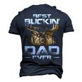 Best Buckin Dad Ever Deer Hunting Bucking Father Men's 3D Print Graphic Crewneck Short Sleeve T-shirt Navy Blue
