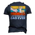 Best Chihuahua Dad Ever Cute Chihuahuas Men's 3D Print Graphic Crewneck Short Sleeve T-shirt Navy Blue