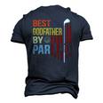Mens Best Godfather By Par Flag Fathers Day Golfing Men's 3D T-Shirt Back Print Navy Blue