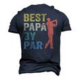 Best Papa By Par Fathers Day Golf Grandpa Men's 3D T-Shirt Back Print Navy Blue