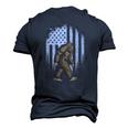 Bigfoot American Flag 4Th Of July Retro Vintage Sasquatch Men's 3D T-Shirt Back Print Navy Blue