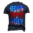 Born On The Fourth Of July 4Th Of July Birthday Patriotic Men's 3D T-shirt Back Print Navy Blue
