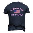 Born On The 4Th Of July Independence Day Men's 3D Print Graphic Crewneck Short Sleeve T-shirt Navy Blue