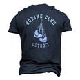 Boxing Club Detroit Distressed Gloves Men's 3D T-Shirt Back Print Navy Blue