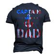 Captain Dad Boat Owner American Flag 4Th Of July Men's 3D T-shirt Back Print Navy Blue