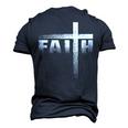 Christian Faith & Cross Christian Faith & Cross Men's 3D T-Shirt Back Print Navy Blue