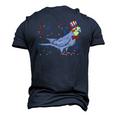 Cockatiel Bird American Flag Usa 4Th Of July Fourth Animal Men's 3D T-Shirt Back Print Navy Blue