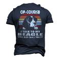 Of Course I Talk To My Beagle Vintage 56 Beagle Dog Men's 3D T-shirt Back Print Navy Blue