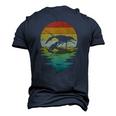 Crayfish Sunset Retro Vintage 70S Crawfish Nature Lover Men's 3D T-Shirt Back Print Navy Blue