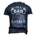 Im A Dad And Barber Fathers Day & 4Th Of July Men's 3D T-shirt Back Print Navy Blue