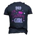 Dad Of The Birthday Girl Cute Pink Matching Men's 3D T-Shirt Back Print Navy Blue