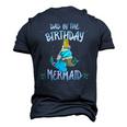 Dad Of The Birthday Mermaid Mermaid Birthday Party Tee Men's 3D T-Shirt Back Print Navy Blue