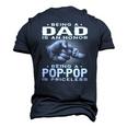 Mens Being A Dad Is An Honor Being A Pop-Pop Is Priceless Grandpa Men's 3D T-Shirt Back Print Navy Blue