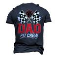 Dad Pit Crew Race Car Birthday Party Racing Family Men's 3D T-shirt Back Print Navy Blue