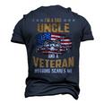 Im A Dad Uncle And A Veteran Fathers Day Fun 4Th Of July Men's 3D T-shirt Back Print Navy Blue