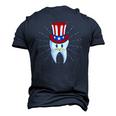Dental Tooth Hat 4Th Of July Usa Flag Dentist Men's 3D T-Shirt Back Print Navy Blue