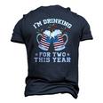 Im Drinking For Two This Year Pregnancy 4Th Of July Men's 3D T-Shirt Back Print Navy Blue