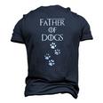 Father Of Dogs Paw Prints Men's 3D T-Shirt Back Print Navy Blue