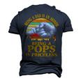 Father Grandpa Being A Dad Is An Honor Being A Pops Is Priceless 248 Family Dad Men's 3D Print Graphic Crewneck Short Sleeve T-shirt Navy Blue