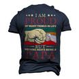 Father Grandpa I Am Proud Of Many Things In Life But Nothing Beats Being A Papa258 Family Dad Men's 3D Print Graphic Crewneck Short Sleeve T-shirt Navy Blue