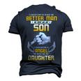 Father Grandpa I Asked To Make Me Better Man167 Family Dad Men's 3D Print Graphic Crewneck Short Sleeve T-shirt Navy Blue