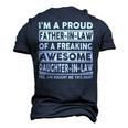 Father Grandpa Im A Proud In Law Of A Freaking Awesome Daughter In Law386 Family Dad Men's 3D Print Graphic Crewneck Short Sleeve T-shirt Navy Blue