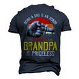 Father Grandpa Mens Being A Dad Is An Honor Being A Grandpa Is Priceless72 Family Dad Men's 3D Print Graphic Crewneck Short Sleeve T-shirt Navy Blue