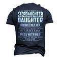 Father Grandpa Step Dad I Have A Freaking Awesome Daughter 118 Family Dad Men's 3D Print Graphic Crewneck Short Sleeve T-shirt Navy Blue