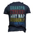 Father Grandpa Warning May Nap Suddenly 86 Family Dad Men's 3D Print Graphic Crewneck Short Sleeve T-shirt Navy Blue