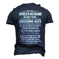 Father Grandpa Yes Im A Spoiledhusband But Not Yours98 Family Dad Men's 3D Print Graphic Crewneck Short Sleeve T-shirt Navy Blue