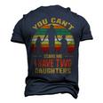 Father Grandpa You Cant Scare Me I Have Two Daughters Vintage Sunset 22 Family Dad Men's 3D Print Graphic Crewneck Short Sleeve T-shirt Navy Blue