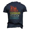 Father Husband Garage Drinker Vintage Mechanic Dad Handyman Men's 3D T-Shirt Back Print Navy Blue