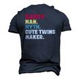 Fathers Day Daddy Man Myth Cute Twins Maker Vintage Men's 3D T-Shirt Back Print Navy Blue