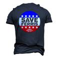 Ferris Buellers Day Off Save Ferris Badge Men's 3D T-Shirt Back Print Navy Blue