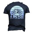 Funny Bicycle I Ride Fun Hobby Race Quote A Bicycle Ride Is A Flight From Sadness Men's 3D Print Graphic Crewneck Short Sleeve T-shirt Navy Blue
