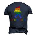 Gay Pride Support Sasquatch No More Hiding Lgbtq Ally Men's 3D T-Shirt Back Print Navy Blue