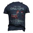 Grandpa For Men Fathers Day Im A Dad Grandpa Veteran Men's 3D T-Shirt Back Print Navy Blue