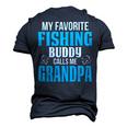 Grandpa Fishing My Favorite Fishing Buddy Calls Me Grandpa Men's 3D T-shirt Back Print Navy Blue