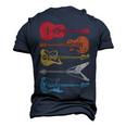 Guitar Lover Retro Style For Guitarist Men's 3D T-Shirt Back Print Navy Blue